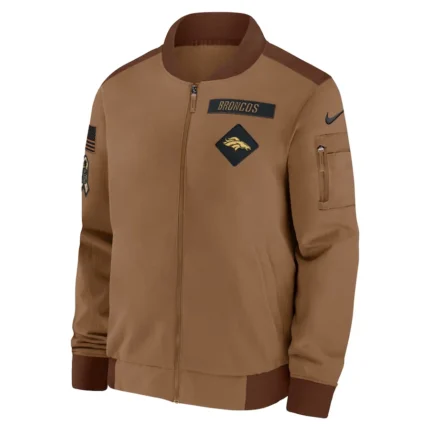 Denver-Broncos-Salute-To-Service-Brown-Full-Zip-Bomber-Jacket