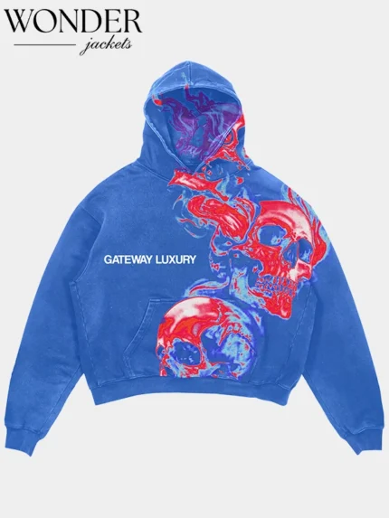 Gateway Luxury Skully Hoodie Blue
