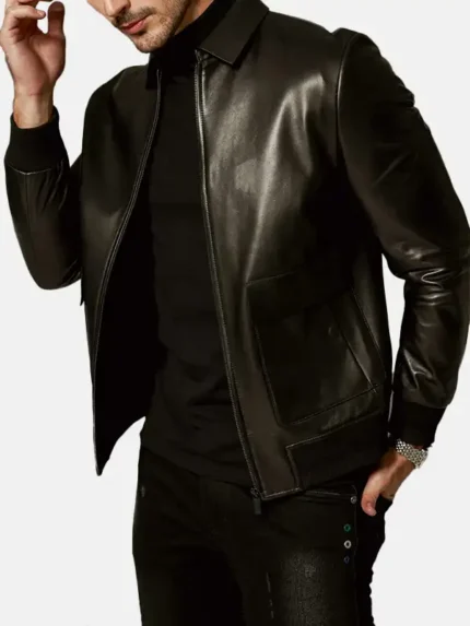 Mens Black Classic Leather Jacket