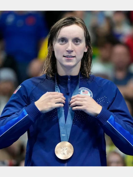 Paris Olympics Team USA Katie Ledecky Blue Jacket