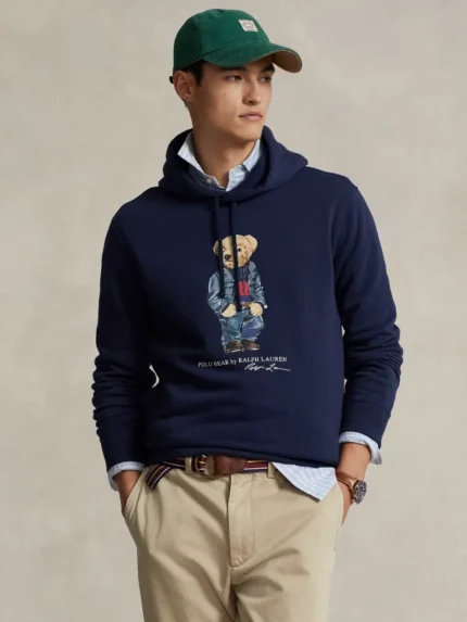 Ralph Lauren Polo Bear Fleece Hoodie Navy Blue