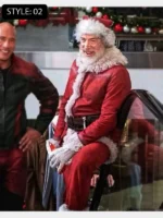 Red One Nick Red Leather Santa Jacket Coat