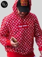 Red Supreme Hoodie Louis Vuitton