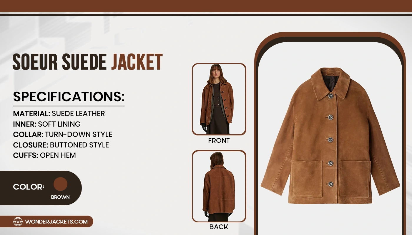 Soeur Suede Jacket Infographic Banner