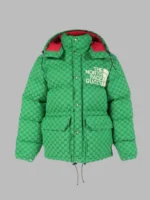 north face x gucci puffer jacket green