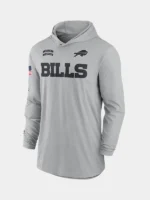 2024 Buffalo Bills Salute to Service Long Sleeve Hooded T-Shirt Grey