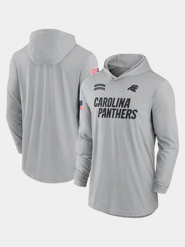 2024 Carolina Panthers Salute to Service Long Sleeve Hooded T-Shirt 2024 Carolina Panthers Salute to Service Long Sleeve Hooded T-Shirt