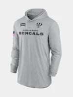 2024 Cincinnati Bengals Salute to Service Long Sleeve Hooded T-Shirt Grey