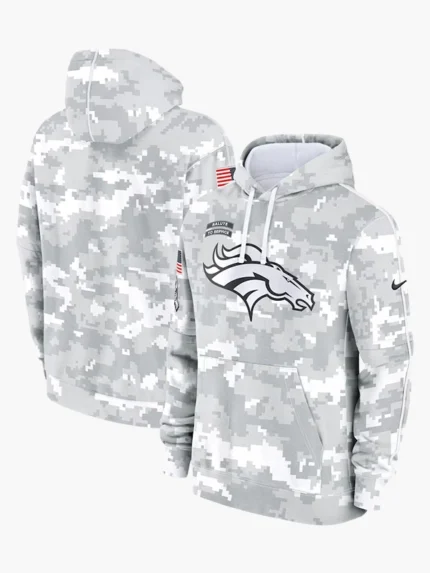 2024 Denver Broncos Arctic Camo Salute to Service Hoodie