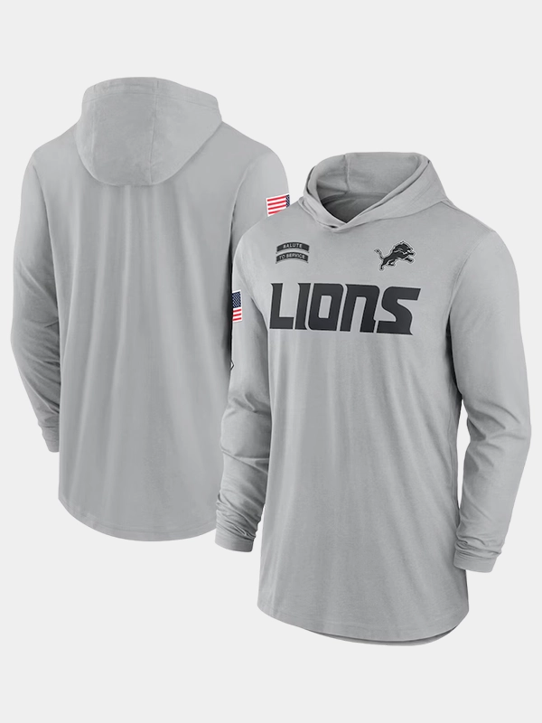 2024 Detroit Lions Salute to Service Long Sleeve Hooded T-Shirt 2024 Detroit Lions Salute to Service Long Sleeve Hooded T-Shirt
