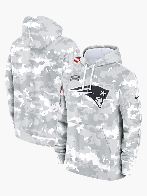 2024 New England Patriots Arctic Camo Salute to Service Hoodie 2024 New England Patriots Arctic Camo Salute to Service Hoodie