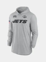 2024 New York Jets Salute to Service Long Sleeve Hooded T-Shirt Grey