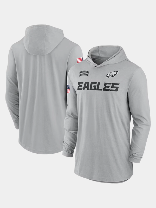 2024 Philadelphia Eagles Salute to Service Long Sleeve Hooded T-Shirt 2024 Philadelphia Eagles Salute to Service Long Sleeve Hooded T-Shirt