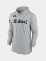 2024 Tampa Bay Buccaneers Salute to Service Long Sleeve Hooded T-Shirt Grey
