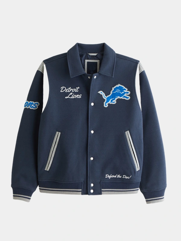 Abercrombie Detroit Lions Varsity Bomber Jacket Abercrombie Detroit Lions Varsity Bomber Jacket