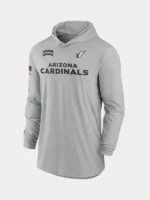Arizona Cardinals Salute to Service Long Sleeve Hooded T-Shirt Grey