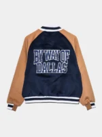 By Way of Dallas Cowboys Blue and Brown Letterman Jacket