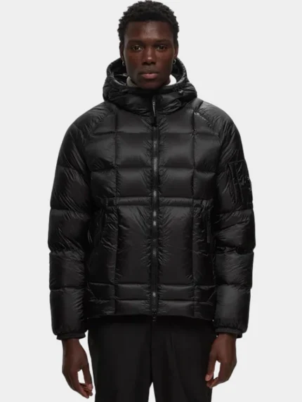 CP Company DD Shell Down Hooded Black Jacket
