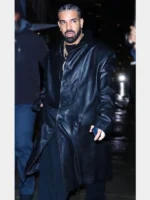 Drake Vaffanculo Black Leather Coat