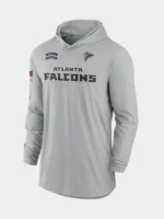 NFL 2024 Atlanta Falcons Salute to Service Long Sleeve Hooded T-Grey Shirt
