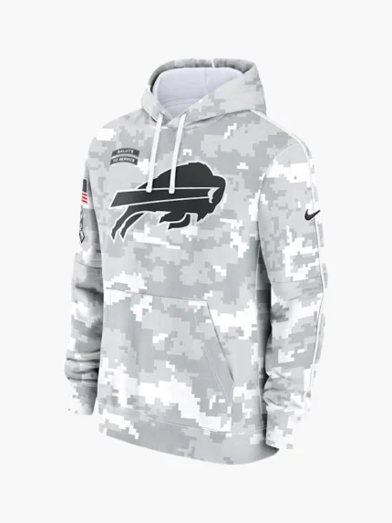 NFL 2024 Buffalo Bills Arctic Camo Salute to Service Hoodie