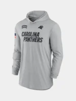NFL 2024 Carolina Panthers Salute to Service Long Sleeve Hooded T-Grey Shirt