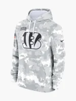 NFL 2024 Cincinnati Bengals Arctic Camo Salute to Service Hoodie