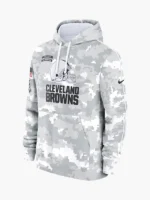 NFL 2024 Cleveland Browns Arctic Camo Salute to Service Hoodie
