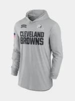 NFL 2024 Cleveland Browns Salute to Service Long Sleeve Hooded T-Shirt