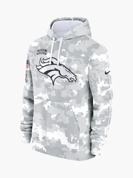NFL 2024 Denver Broncos Arctic Camo Salute to Service Hoodie