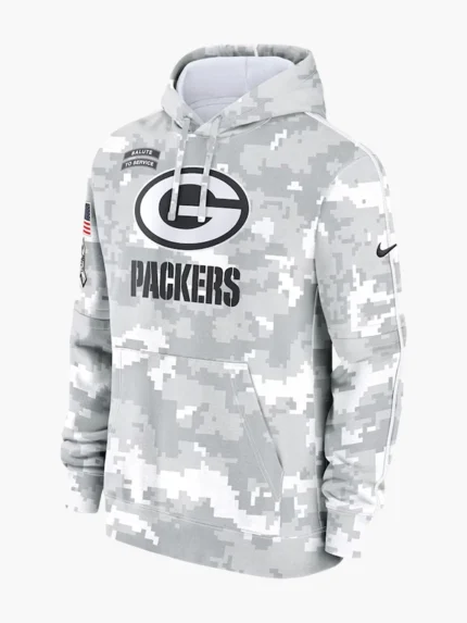 NFL 2024 Green Bay Packers Arctic Camo Salute to Service Hoodie