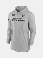 NFL 2024 Houston Texans Salute to Service Long Sleeve Hooded T-Grey Shirt