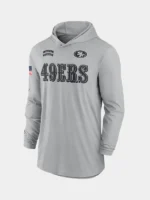San Francisco 49ers Salute to Service Long Sleeve Hooded T-Shirt Grey