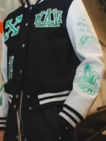 WNBA New York Liberty Off White Varsity Jacket