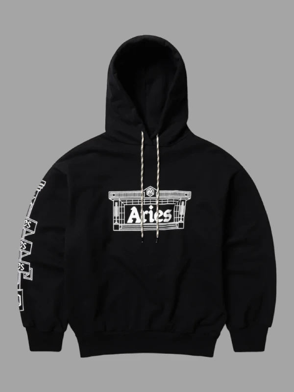 Arsenal X Aries Column Black Hoodie Arsenal X Aries Column Black Hoodie
