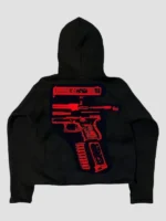 Billionaire Studios In Glock We Trust Hoodie Black and Red