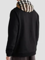 Burberry Pullover Checked Hoodie Black