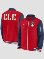 Cleveland Guardians Red Full-Zip Bomber Jacket