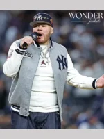 Fat Joe Yankees Script Tail Grey Wool Varsity Jacket