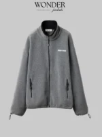Hailey Bieber MIU MIU Grey Fleece Sweatshirt