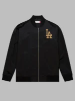 Los Angeles Dodgers Mitchell & Ness BlackGold 2024 World Series Champions Full-Zip Bomber Jacket
