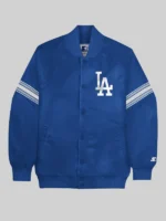 Los Angeles Dodgers Varsity Satin Jacket Blue