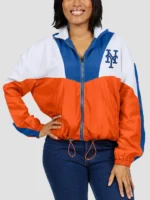 New York Mets Color Block Windbreaker Jacket Front