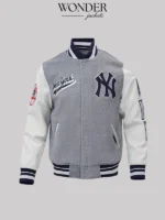 New York Yankees Script Tail Wool Varsity Jacket