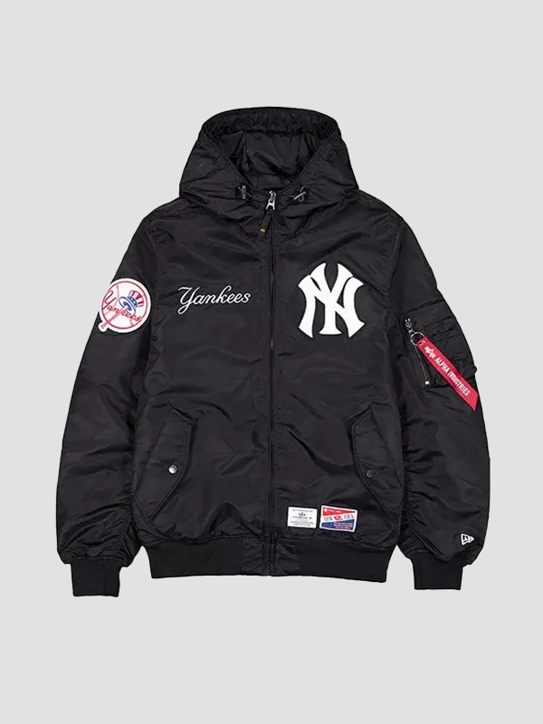 New York Yankees x ALPHA x NEW ERA Bomber Black Jacket New York Yankees x ALPHA x NEW ERA Bomber Black Jacket