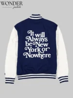New York or Nowhere x NY Yankees Navy Blue Varsity Jacket