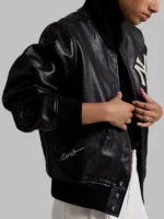 Polo Ralph Lauren Yankees Black Leather Bomber Jacket