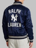 Ralph Lauren Yankees Blue Satin Bomber Jacket