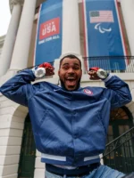 Team USA Olympian Blue Varsity Jacket