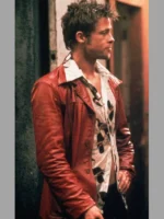 Tyler Durden Fight Club Red Leather Jacket
